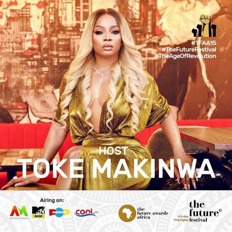 Fresh off #EndSARS protest, Toke Makinwa unveiled as host for The Future Awards Africa 2020; themed ‘The Age of Revolution’